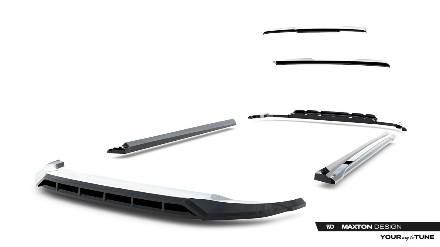 SPLITTER SUITABLE FOR VW GOLF 8 GTI GTD RLINE LOOK GLOSSY BLACK SPORTY DESIGN 
