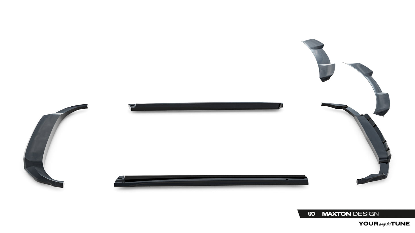 SPLITTER SUITABLE FOR VW GOLF 8 GTI GTD RLINE LOOK GLOSSY BLACK SPORTY DESIGN 