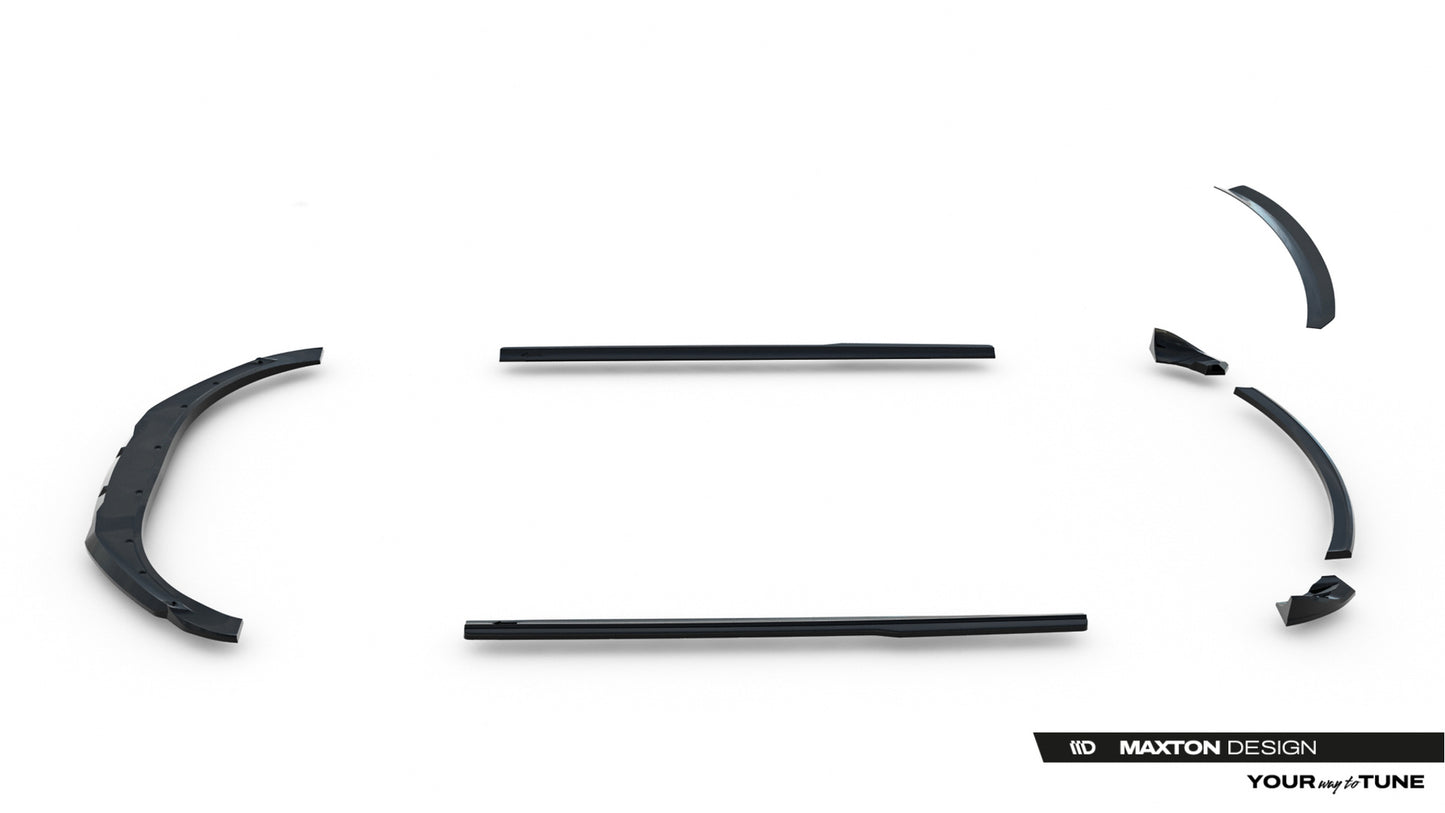 SPLITTER SUITABLE FOR VW GOLF 8 GTI GTD RLINE LOOK GLOSSY BLACK SPORTY DESIGN 