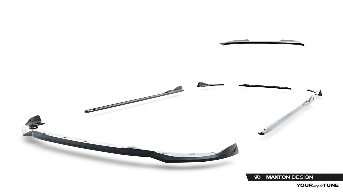 SPLITTER SUITABLE FOR VW GOLF 8 GTI GTD RLINE LOOK GLOSSY BLACK SPORTY DESIGN 
