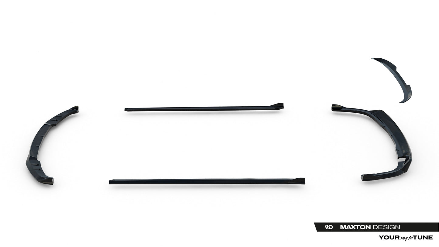 SPLITTER SUITABLE FOR VW GOLF 8 GTI GTD RLINE LOOK GLOSSY BLACK SPORTY DESIGN 