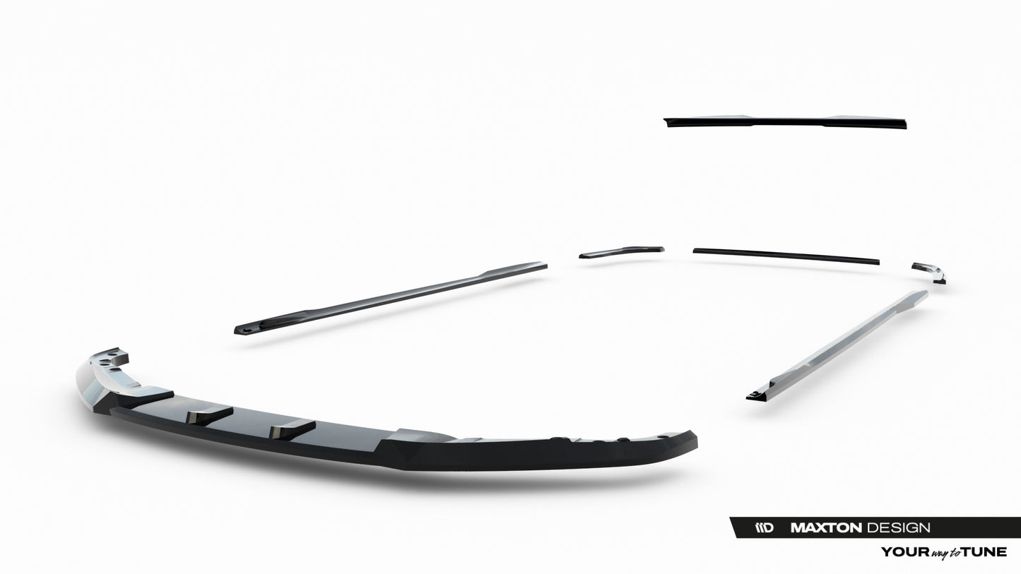 SPLITTER SUITABLE FOR VW GOLF 8 GTI GTD RLINE LOOK GLOSSY BLACK SPORTY DESIGN 