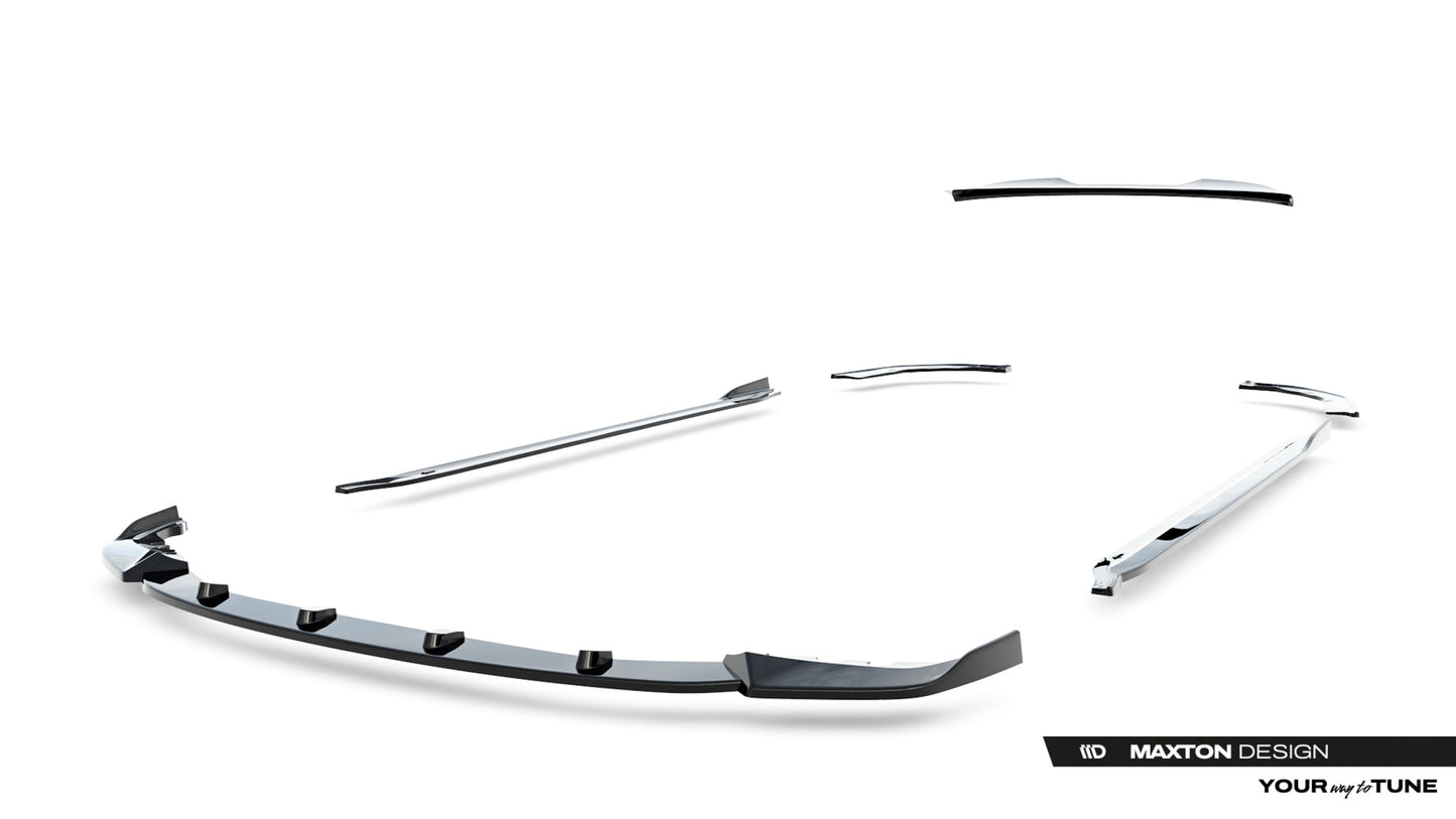 SPLITTER SUITABLE FOR VW GOLF 8 GTI GTD RLINE LOOK GLOSSY BLACK SPORTY DESIGN 