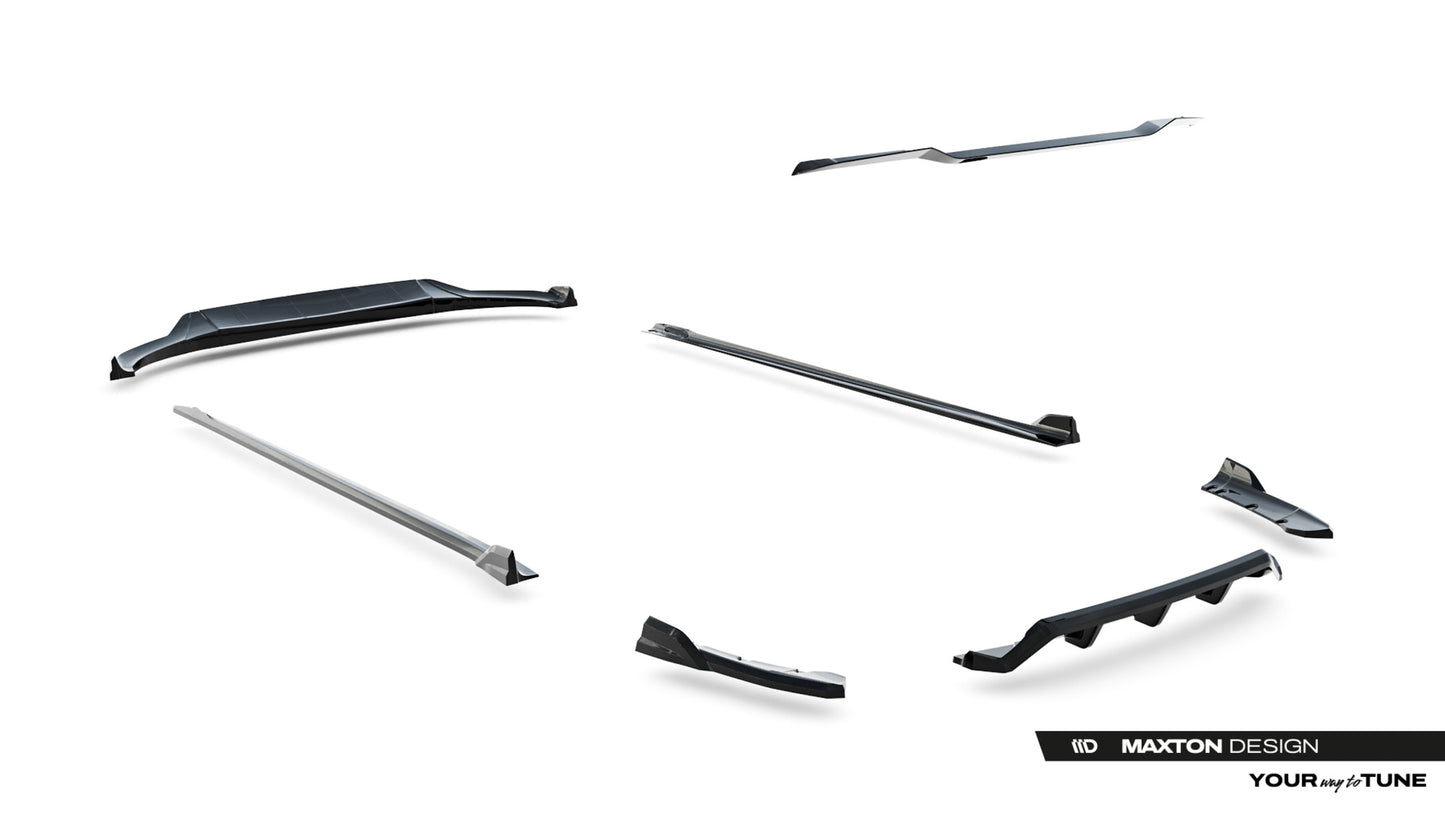 SPLITTER SUITABLE FOR VW GOLF 8 GTI GTD RLINE LOOK GLOSSY BLACK SPORTY DESIGN 