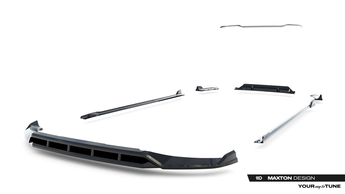 SPLITTER SUITABLE FOR VW GOLF 8 GTI GTD RLINE LOOK GLOSSY BLACK SPORTY DESIGN 