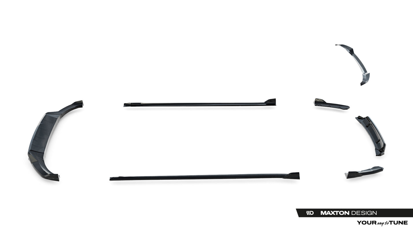 SPLITTER SUITABLE FOR VW GOLF 8 GTI GTD RLINE LOOK GLOSSY BLACK SPORTY DESIGN 