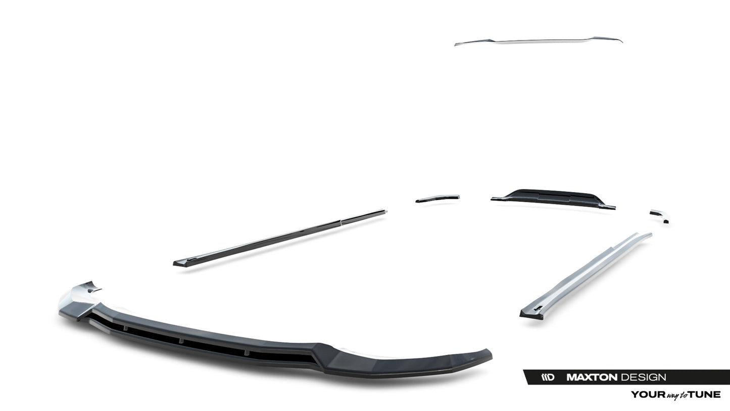 SPLITTER SUITABLE FOR VW GOLF 8 GTI GTD RLINE LOOK GLOSSY BLACK SPORTY DESIGN 