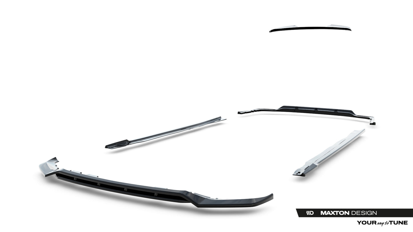 SPLITTER SUITABLE FOR VW GOLF 8 GTI GTD RLINE LOOK GLOSSY BLACK SPORTY DESIGN 