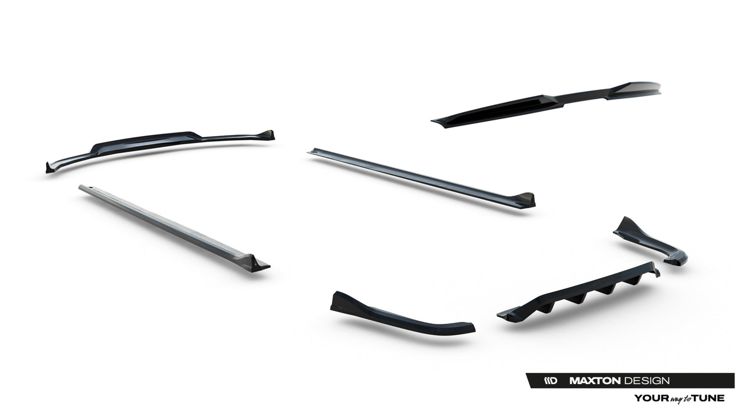 SPLITTER SUITABLE FOR VW GOLF 8 GTI GTD RLINE LOOK GLOSSY BLACK SPORTY DESIGN 