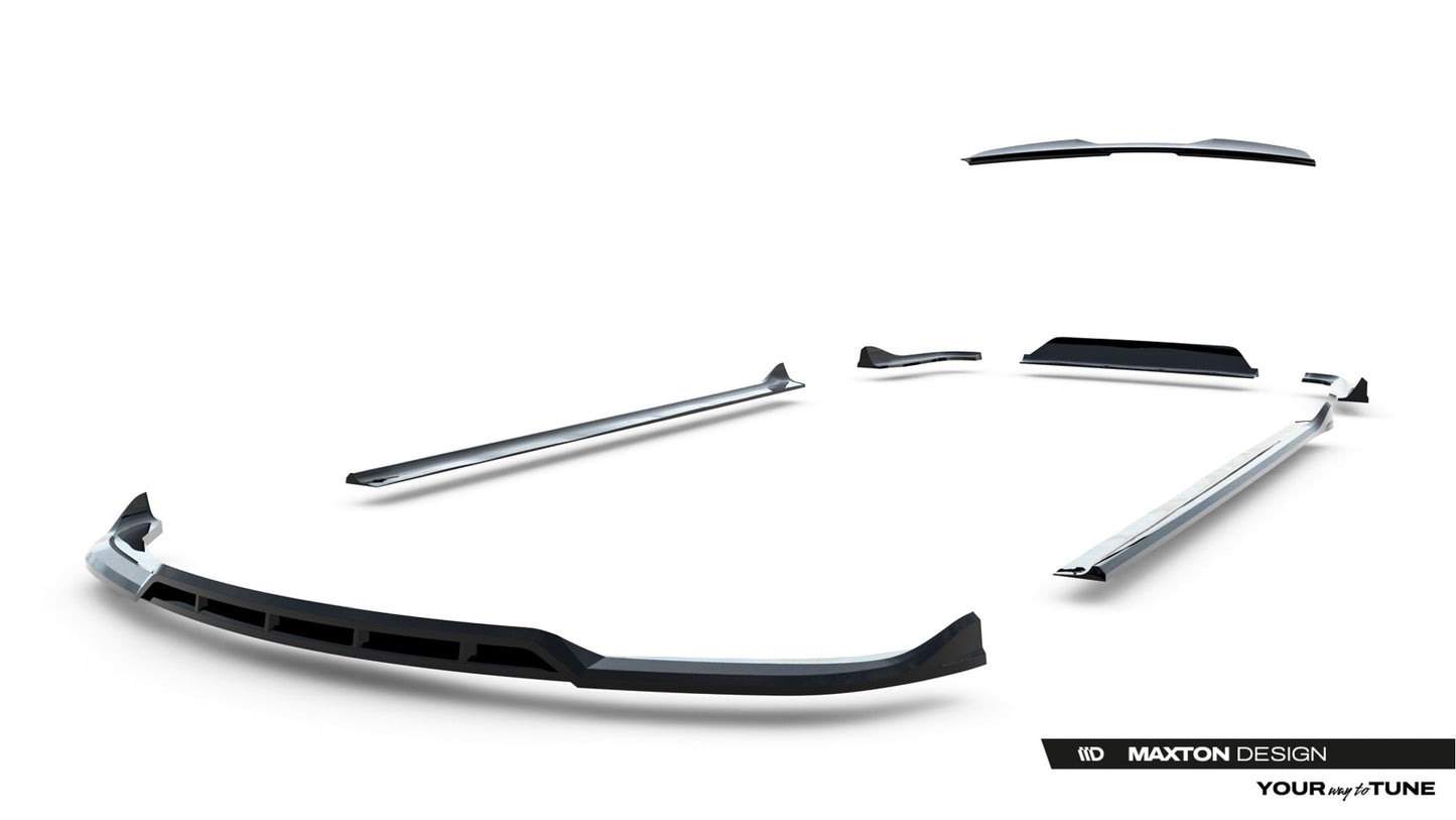 SPLITTER SUITABLE FOR VW GOLF 8 GTI GTD RLINE LOOK GLOSSY BLACK SPORTY DESIGN 