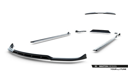 SPLITTER SUITABLE FOR VW GOLF 8 GTI GTD RLINE LOOK GLOSSY BLACK SPORTY DESIGN 