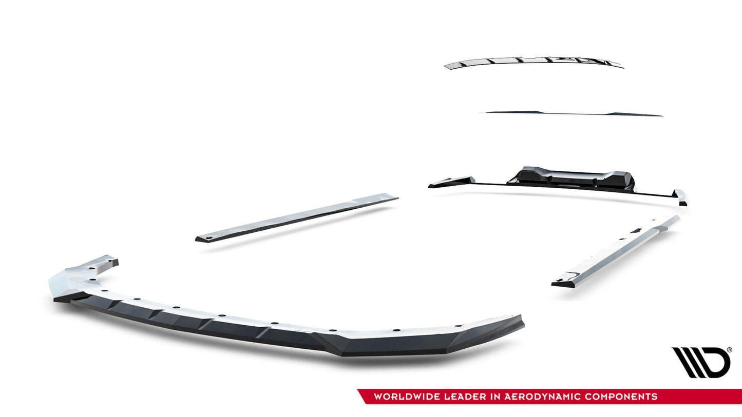 SPLITTER SUITABLE FOR VW GOLF 8 GTI GTD RLINE LOOK GLOSSY BLACK SPORTY DESIGN 
