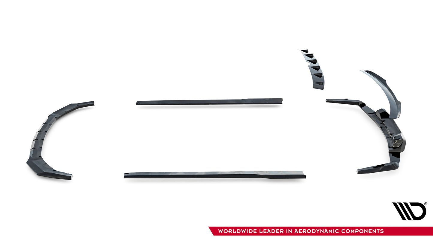 SPLITTER SUITABLE FOR VW GOLF 8 GTI GTD RLINE LOOK GLOSSY BLACK SPORTY DESIGN 