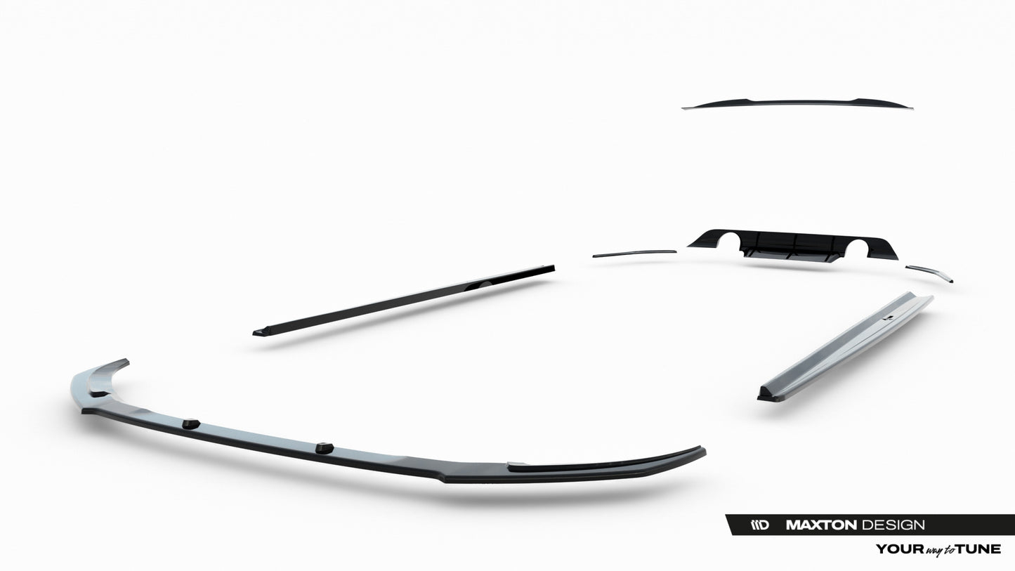 SPLITTER SUITABLE FOR VW GOLF 8 GTI GTD RLINE LOOK GLOSSY BLACK SPORTY DESIGN 