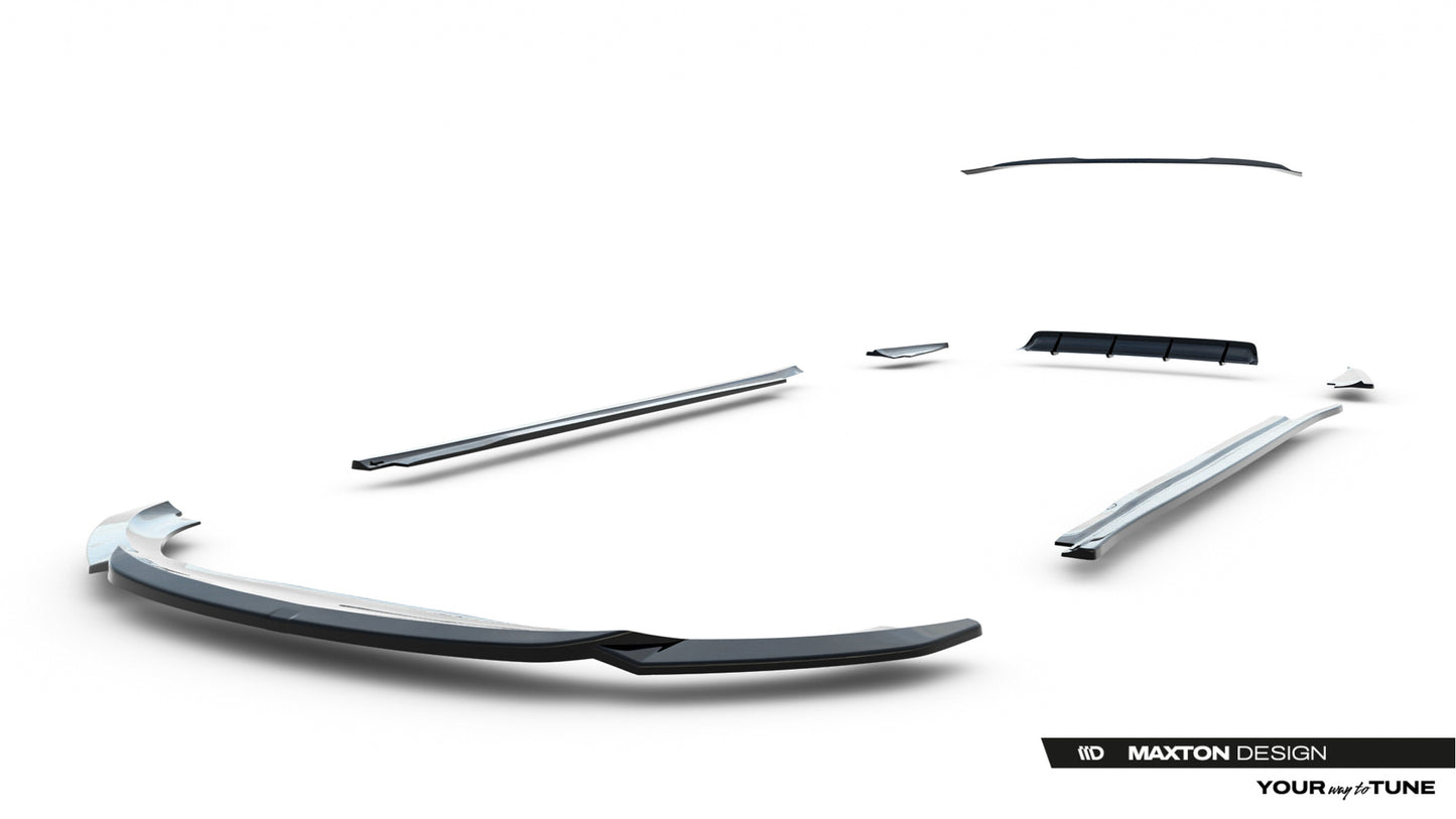 SPLITTER SUITABLE FOR VW GOLF 8 GTI GTD RLINE LOOK GLOSSY BLACK SPORTY DESIGN 
