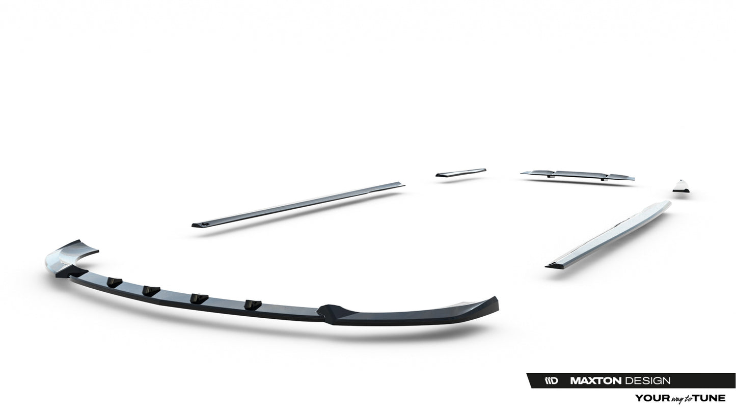 SPLITTER SUITABLE FOR VW GOLF 8 GTI GTD RLINE LOOK GLOSSY BLACK SPORTY DESIGN 