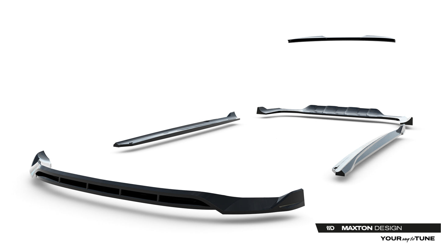SPLITTER SUITABLE FOR VW GOLF 8 GTI GTD RLINE LOOK GLOSSY BLACK SPORTY DESIGN 