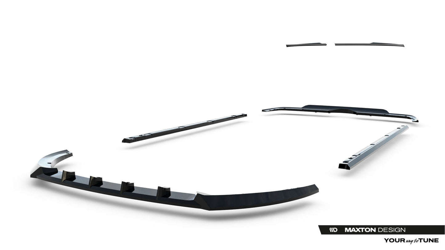 SPLITTER SUITABLE FOR VW GOLF 8 GTI GTD RLINE LOOK GLOSSY BLACK SPORTY DESIGN 