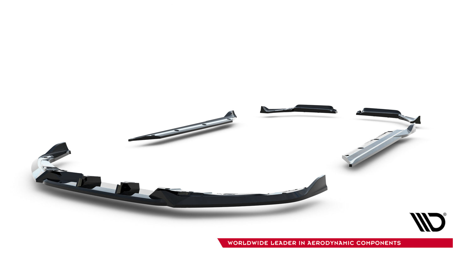 SPLITTER SUITABLE FOR VW GOLF 8 GTI GTD RLINE LOOK GLOSSY BLACK SPORTY DESIGN 