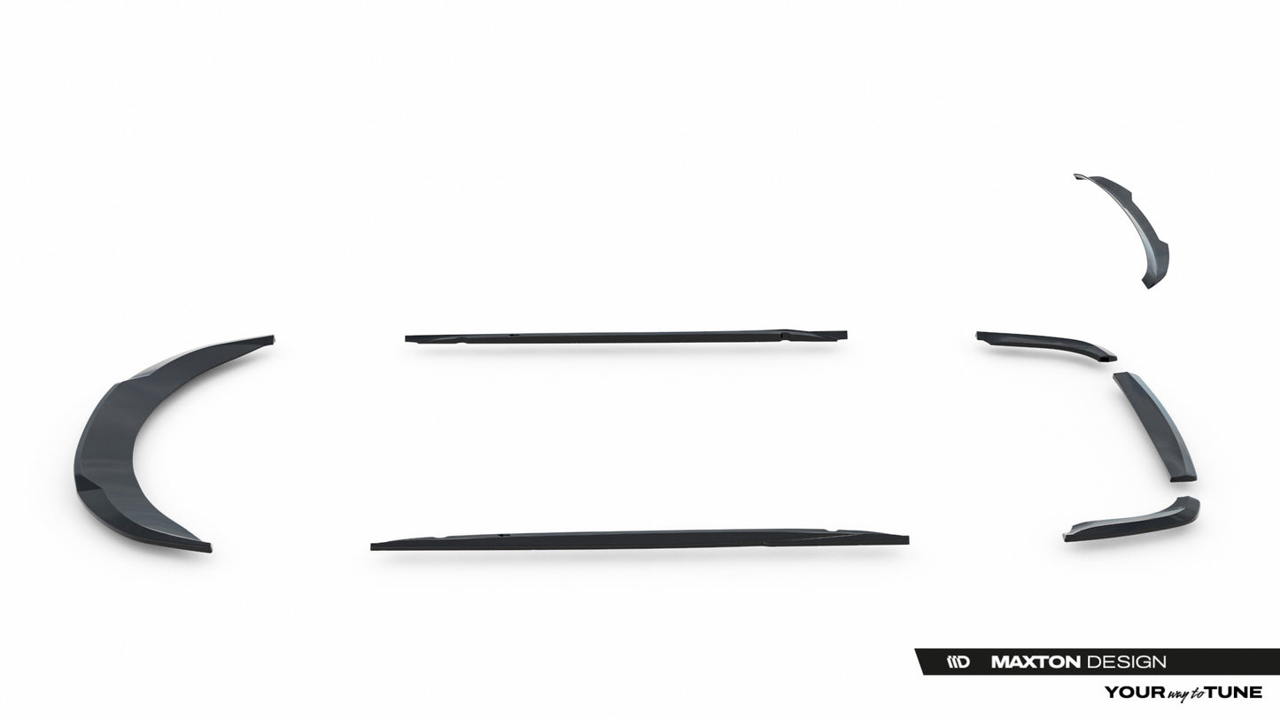 SPLITTER SUITABLE FOR VW GOLF 8 GTI GTD RLINE LOOK GLOSSY BLACK SPORTY DESIGN 