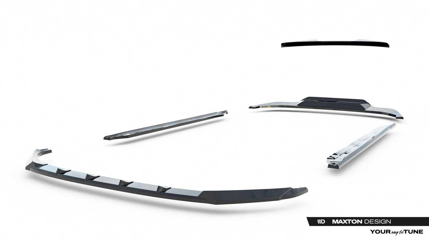 SPLITTER SUITABLE FOR VW GOLF 8 GTI GTD RLINE LOOK GLOSSY BLACK SPORTY DESIGN 