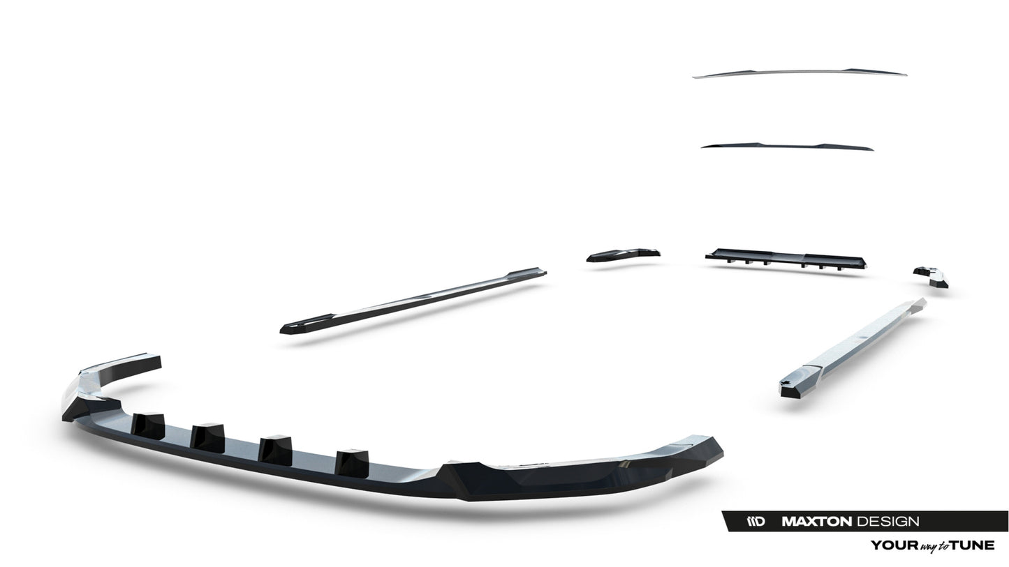 SPLITTER SUITABLE FOR VW GOLF 8 GTI GTD RLINE LOOK GLOSSY BLACK SPORTY DESIGN 