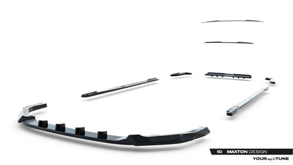 SPLITTER SUITABLE FOR VW GOLF 8 GTI GTD RLINE LOOK GLOSSY BLACK SPORTY DESIGN 