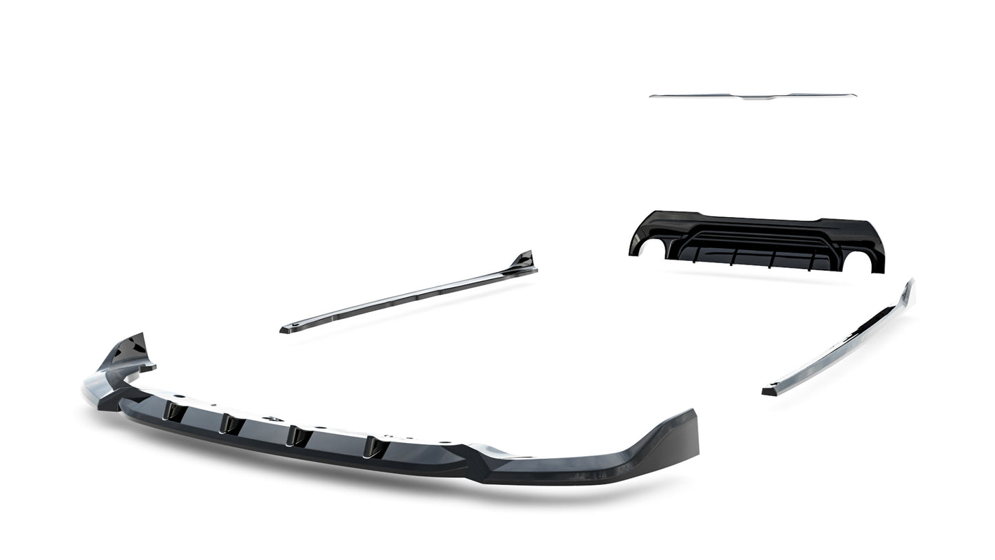 SPLITTER SUITABLE FOR VW GOLF 8 GTI GTD RLINE LOOK GLOSSY BLACK SPORTY DESIGN 