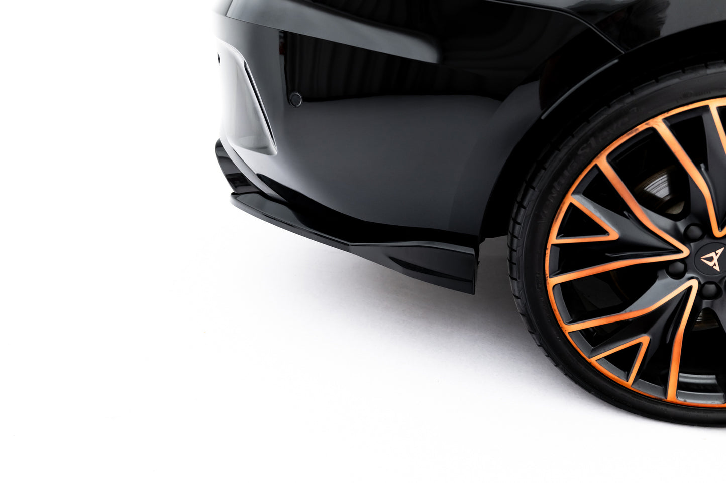 SPLITTER SUITABLE FOR VW GOLF 8 GTI GTD RLINE LOOK GLOSSY BLACK SPORTY DESIGN 