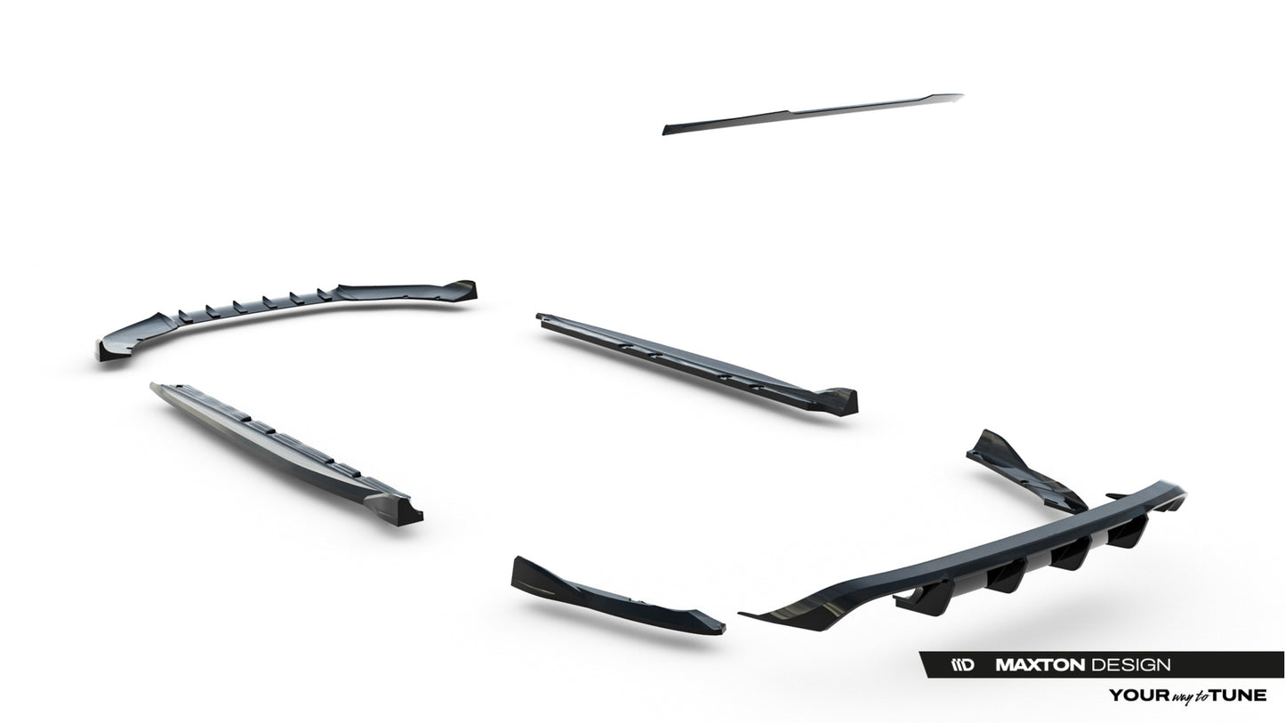 SPLITTER SUITABLE FOR VW GOLF 8 GTI GTD RLINE LOOK GLOSSY BLACK SPORTY DESIGN 