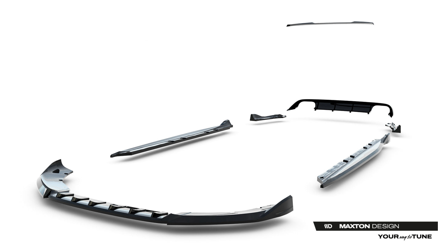 SPLITTER SUITABLE FOR VW GOLF 8 GTI GTD RLINE LOOK GLOSSY BLACK SPORTY DESIGN 