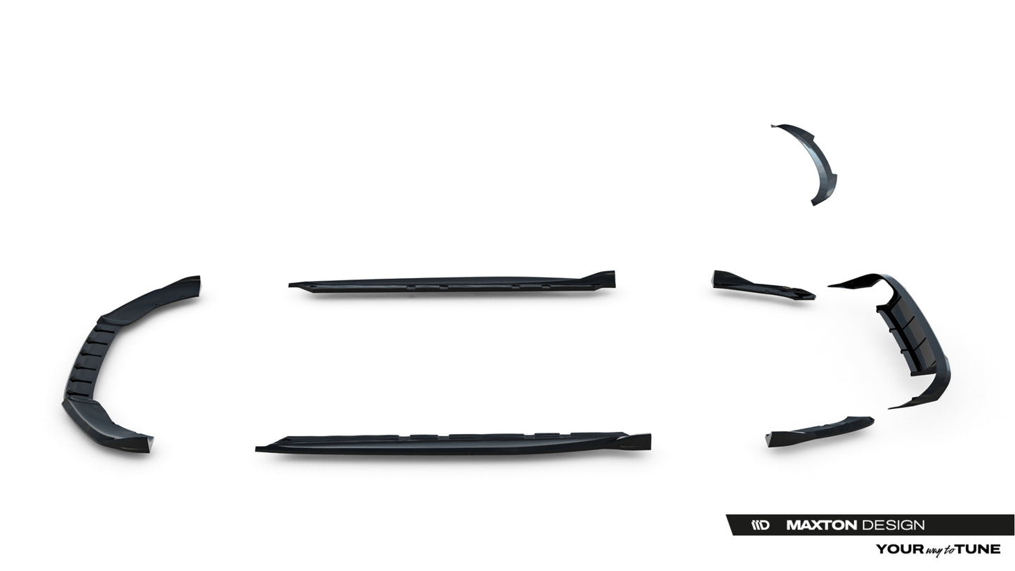 SPLITTER SUITABLE FOR VW GOLF 8 GTI GTD RLINE LOOK GLOSSY BLACK SPORTY DESIGN 