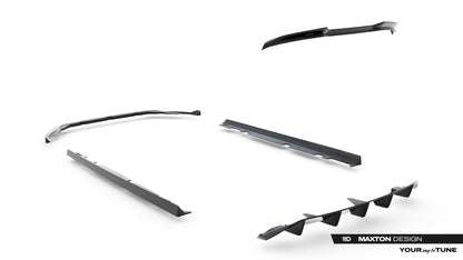 SPLITTER SUITABLE FOR VW GOLF 8 GTI GTD RLINE LOOK GLOSSY BLACK SPORTY DESIGN 