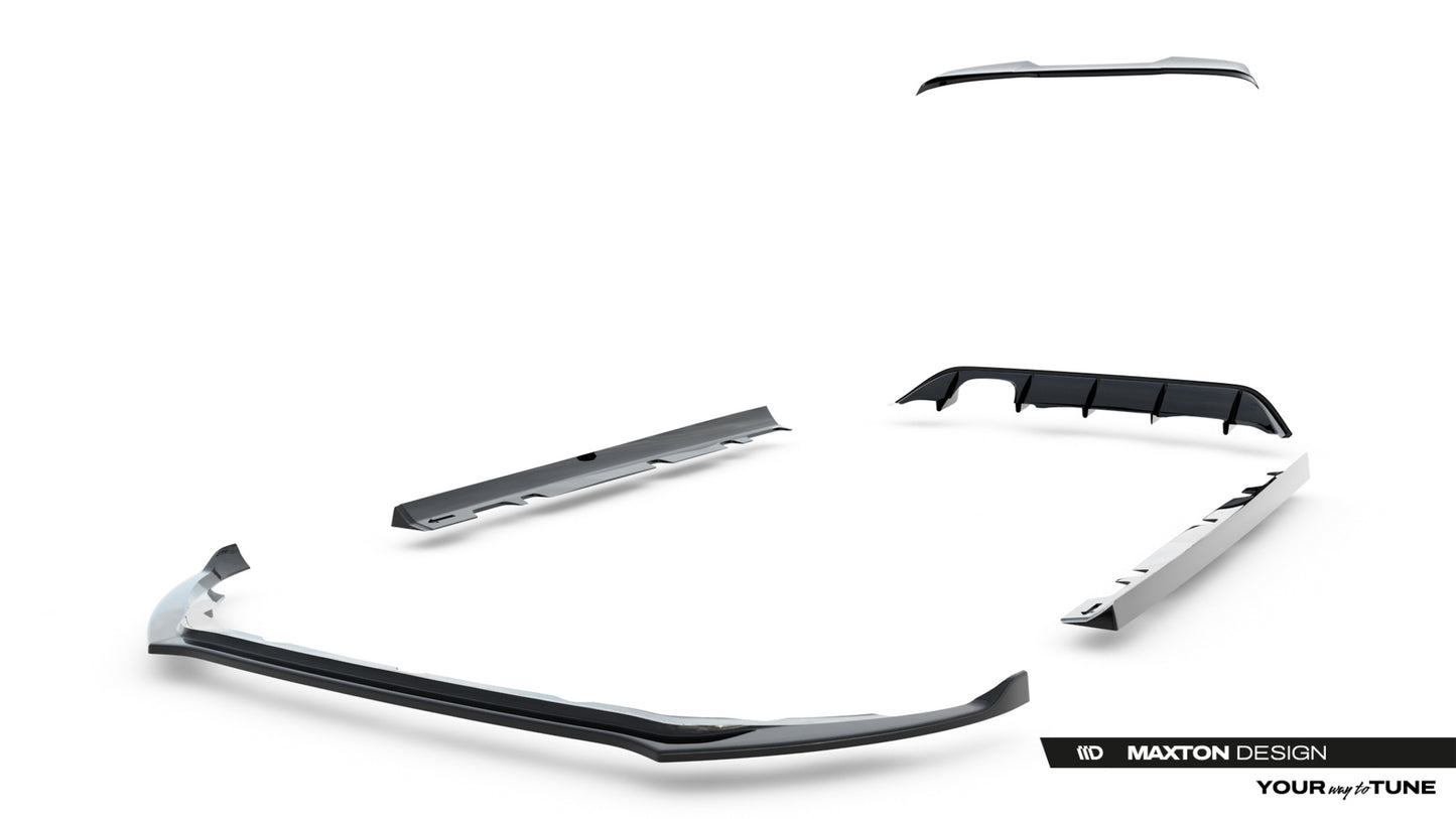 SPLITTER SUITABLE FOR VW GOLF 8 GTI GTD RLINE LOOK GLOSSY BLACK SPORTY DESIGN 