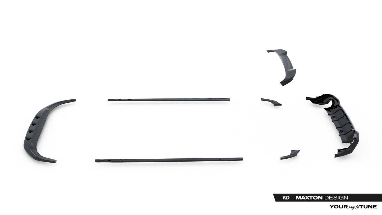 SPLITTER SUITABLE FOR VW GOLF 8 GTI GTD RLINE LOOK GLOSSY BLACK SPORTY DESIGN 