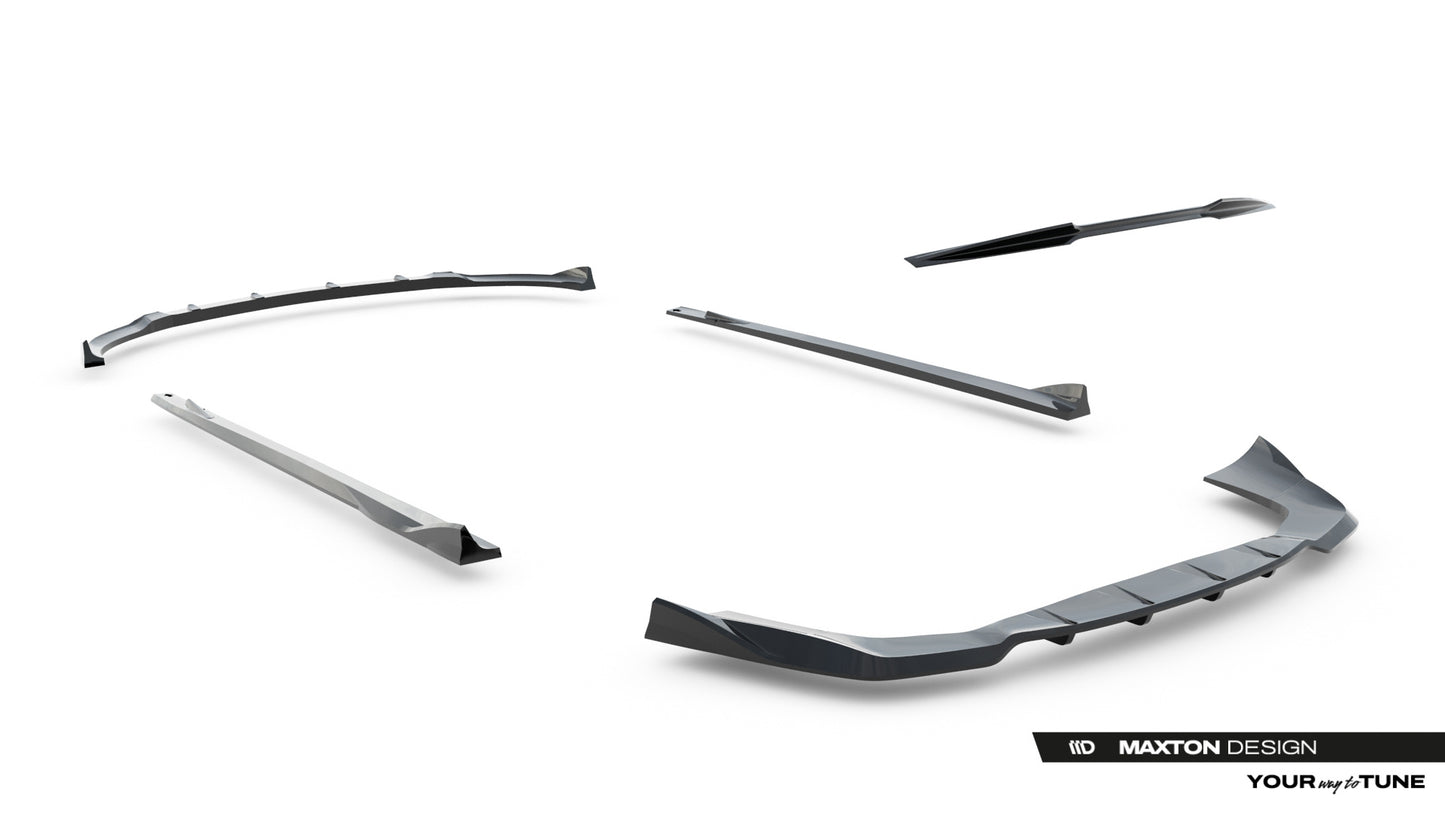 SPLITTER SUITABLE FOR VW GOLF 8 GTI GTD RLINE LOOK GLOSSY BLACK SPORTY DESIGN 