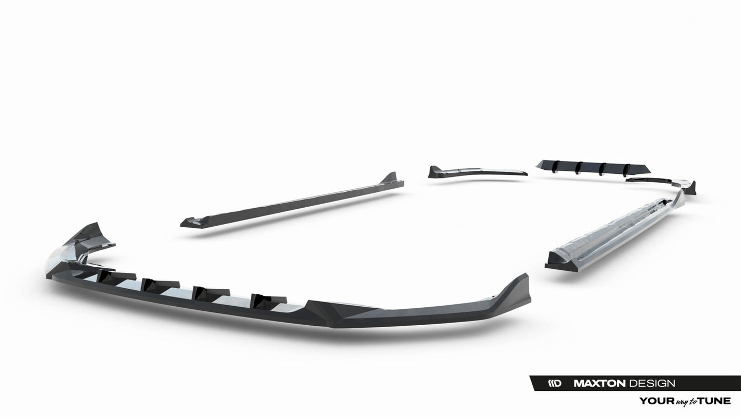 SPLITTER SUITABLE FOR VW GOLF 8 GTI GTD RLINE LOOK GLOSSY BLACK SPORTY DESIGN 
