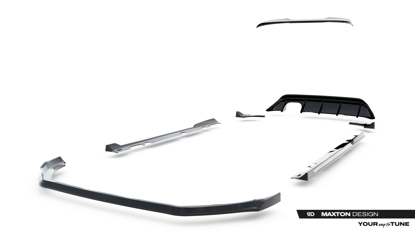 SPLITTER SUITABLE FOR VW GOLF 8 GTI GTD RLINE LOOK GLOSSY BLACK SPORTY DESIGN 