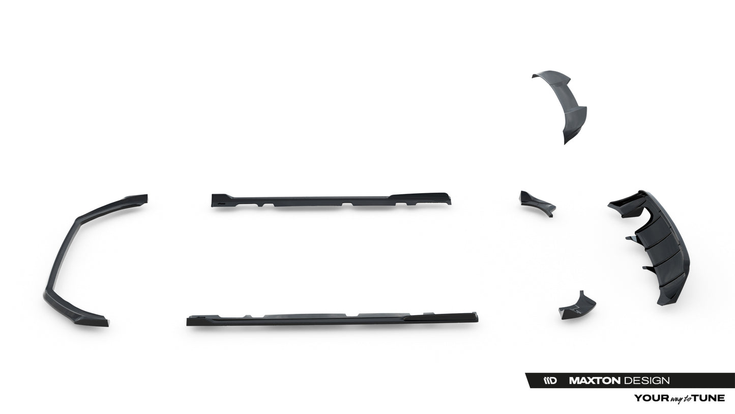 SPLITTER SUITABLE FOR VW GOLF 8 GTI GTD RLINE LOOK GLOSSY BLACK SPORTY DESIGN 