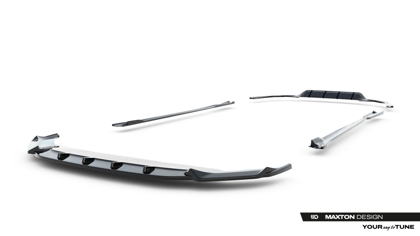 SPLITTER SUITABLE FOR VW GOLF 8 GTI GTD RLINE LOOK GLOSSY BLACK SPORTY DESIGN 