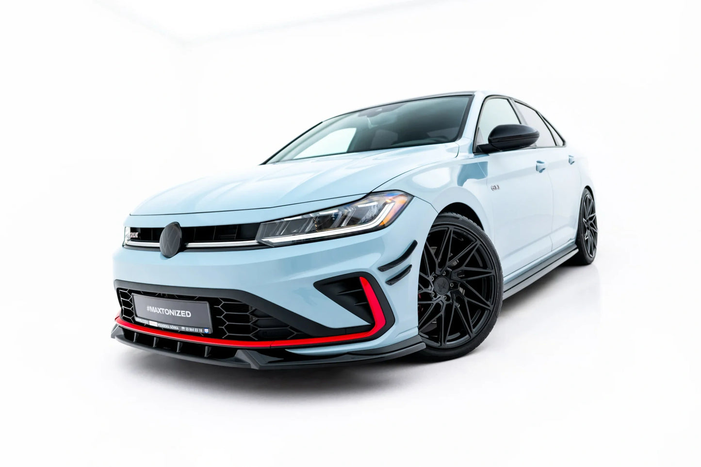 SPLITTER SUITABLE FOR VW GOLF 8 GTI GTD RLINE LOOK GLOSSY BLACK SPORTY DESIGN 