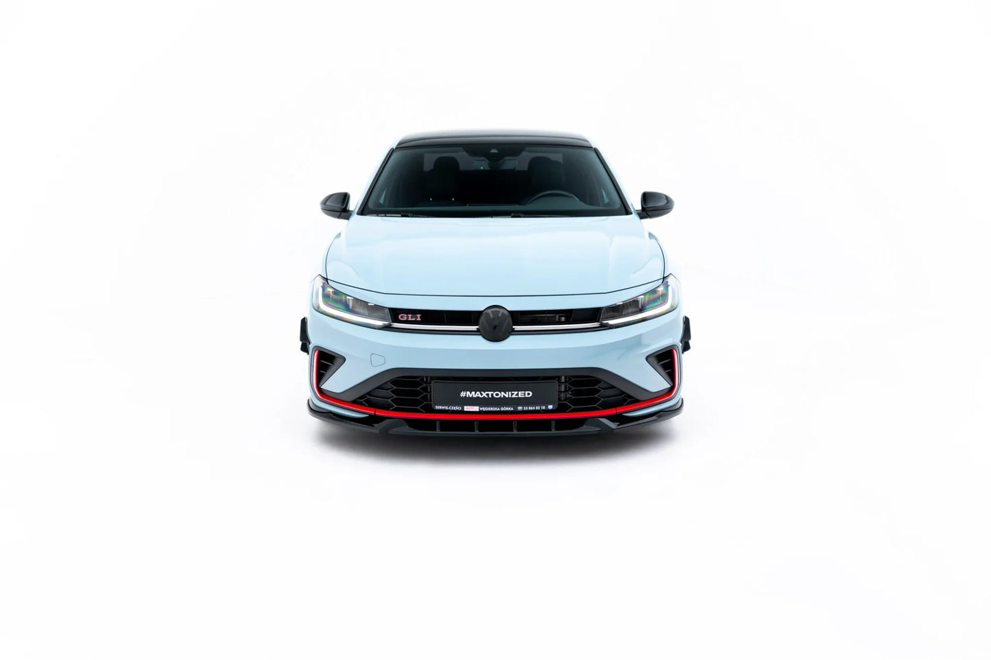 SPLITTER SUITABLE FOR VW GOLF 8 GTI GTD RLINE LOOK GLOSSY BLACK SPORTY DESIGN 