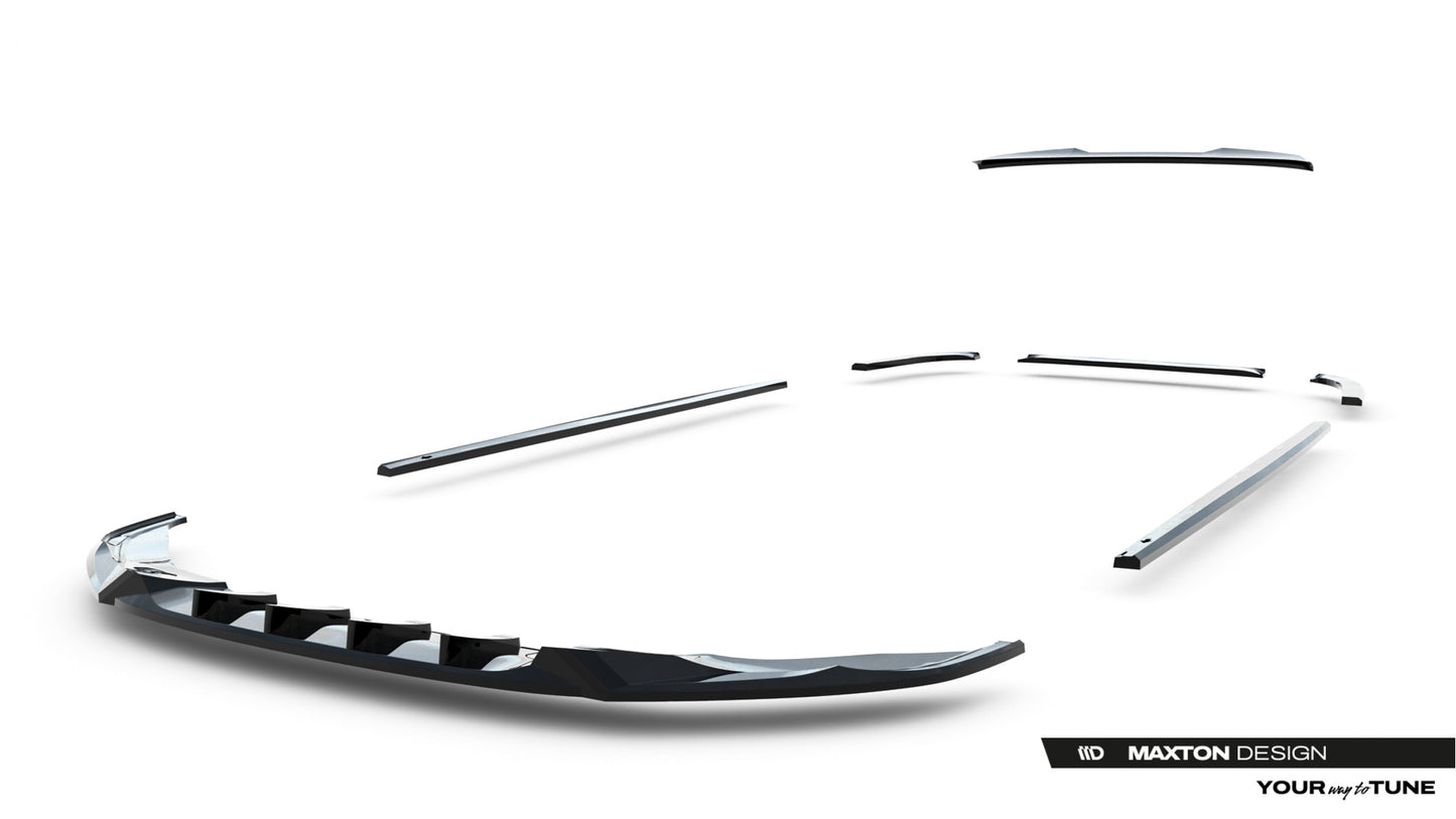 SPLITTER SUITABLE FOR VW GOLF 8 GTI GTD RLINE LOOK GLOSSY BLACK SPORTY DESIGN 