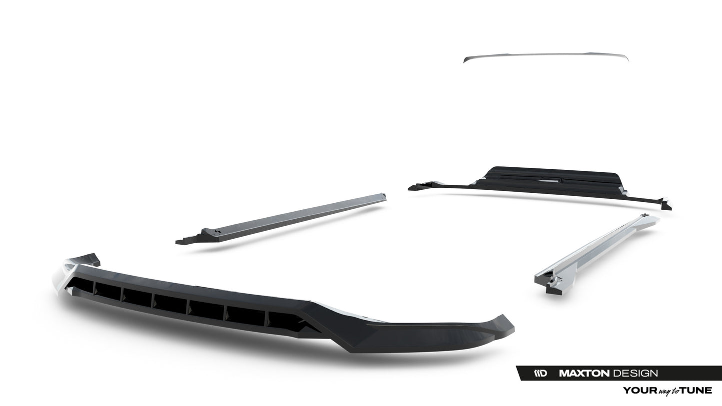 SPLITTER SUITABLE FOR VW GOLF 8 GTI GTD RLINE LOOK GLOSSY BLACK SPORTY DESIGN 