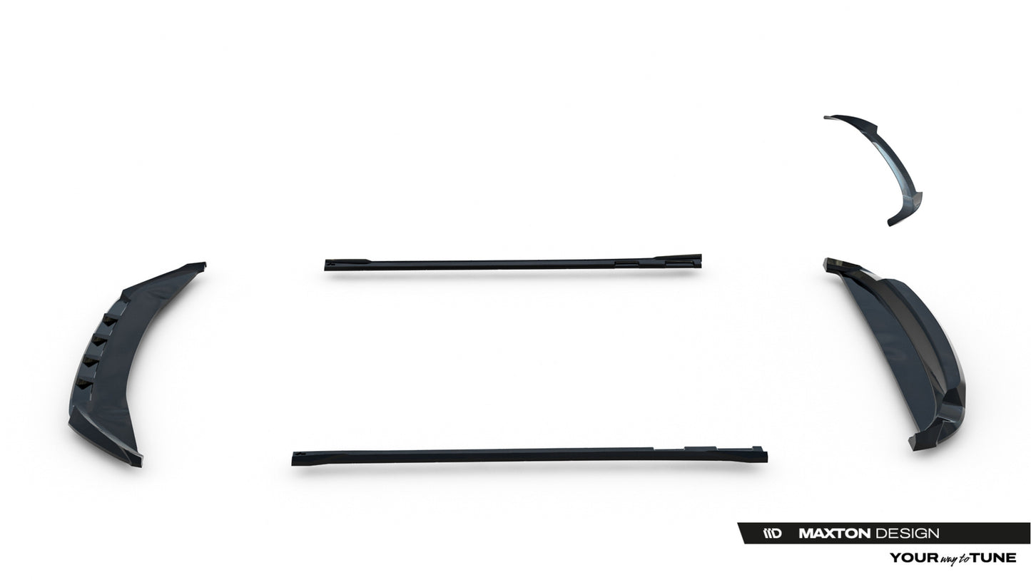 SPLITTER SUITABLE FOR VW GOLF 8 GTI GTD RLINE LOOK GLOSSY BLACK SPORTY DESIGN 