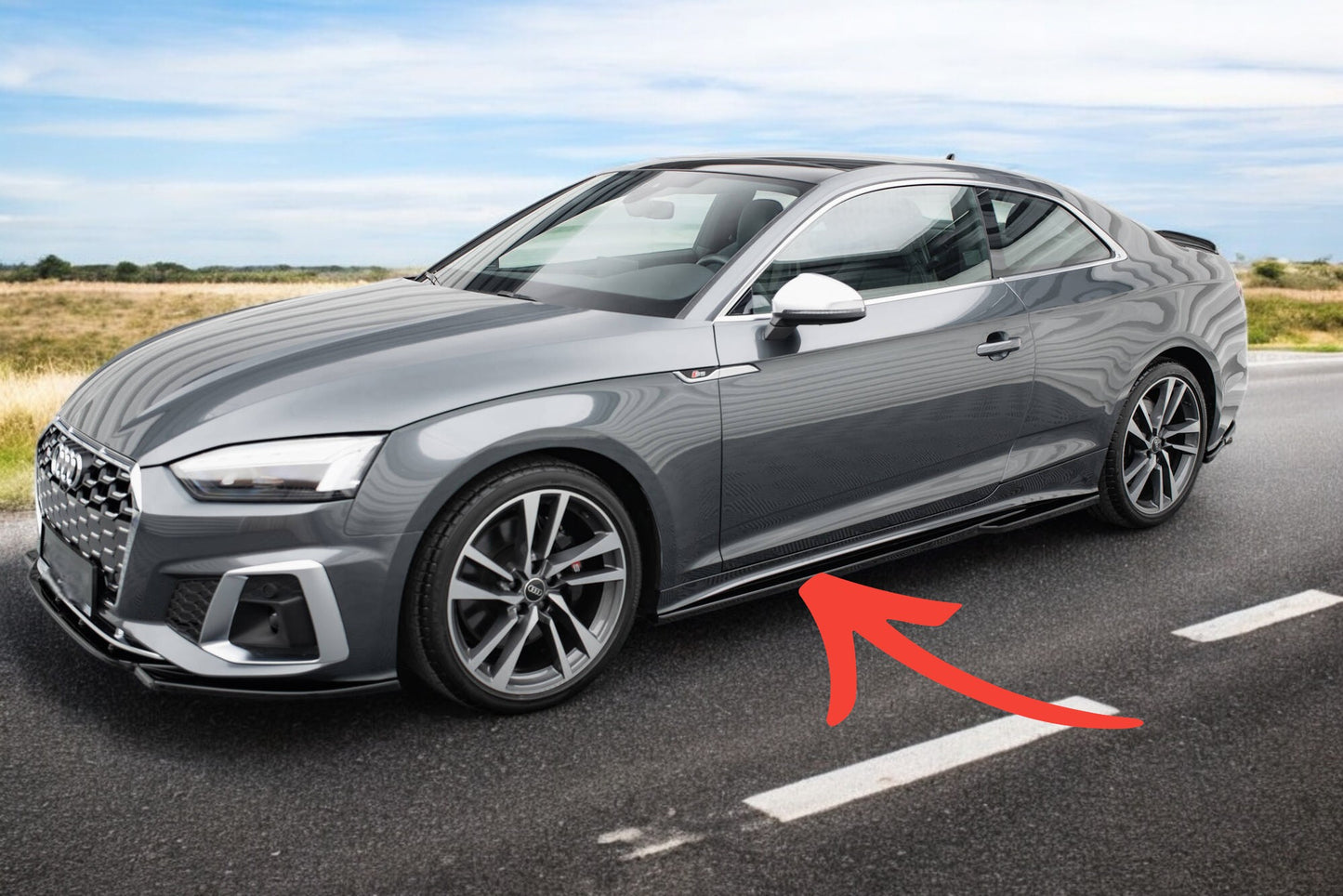 😍Minigonne laterali adatto per Audi S5 Coupe / A5 S-Line Coupe F5 Facelift😍