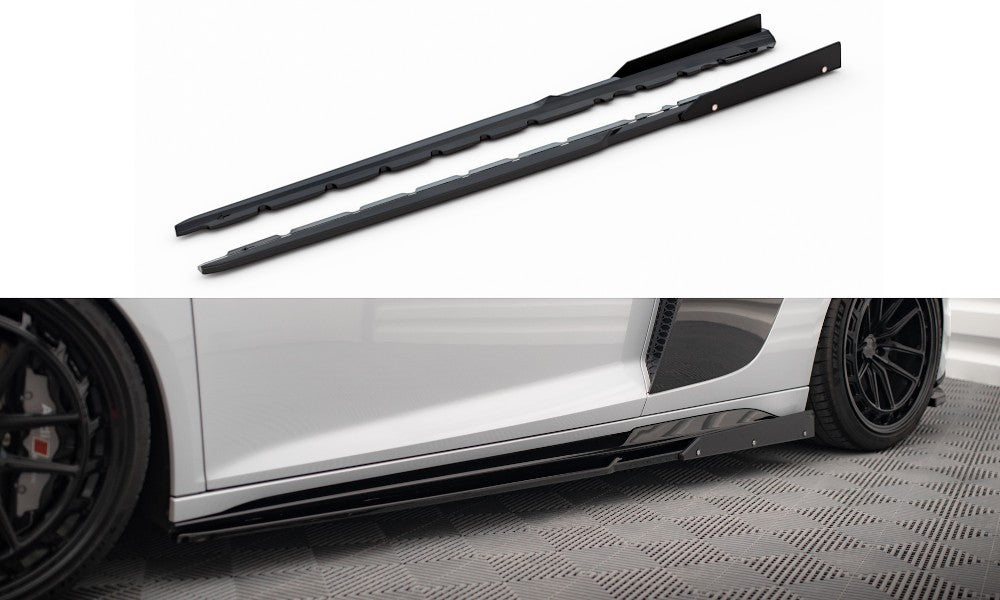 🌺Minigonne laterali Diffusori V.2+ Flaps Adattto Per Audi R8 Mk2 Facelift🌺