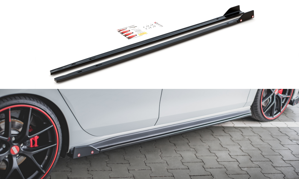 MINIGONNE LATERALI V.2 + FLAP ADATTI PER VOLKSWAGEN GOLF 8 GTI / GTI CLUBSPORT / R-LINE 2020
