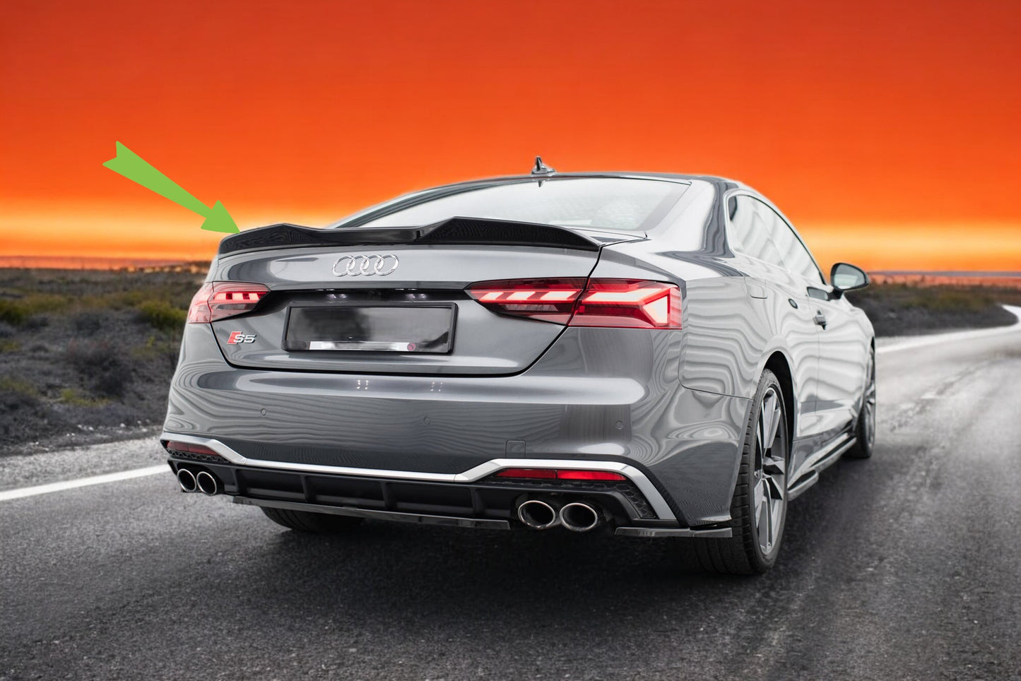 😍3D Spoiler Cap Suitable For Audi S5 Coupe / A5 S-Line Coupe F5 Facelift😍
