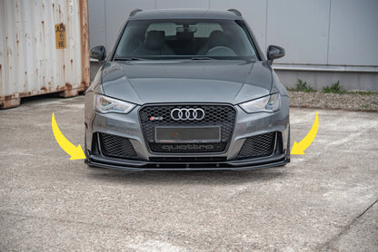 🔥Splitter Anteriore Street Pro + Alette Adatto Per Audi RS3 8V Sportback🔥